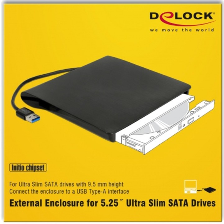 DELOCK Caja externa para grabadora óptica slim SATA