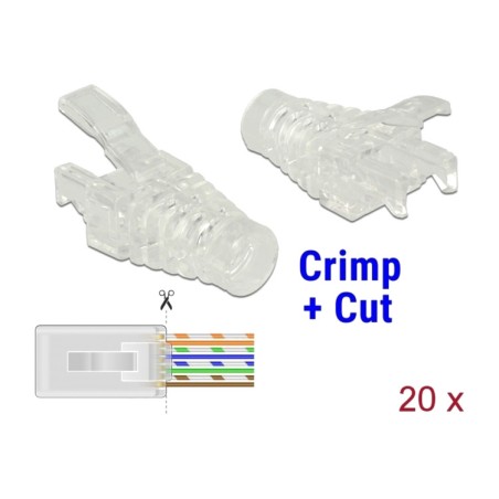 manchon de protection pour connecteur rj45 à sertir transparente-86455 20 uds