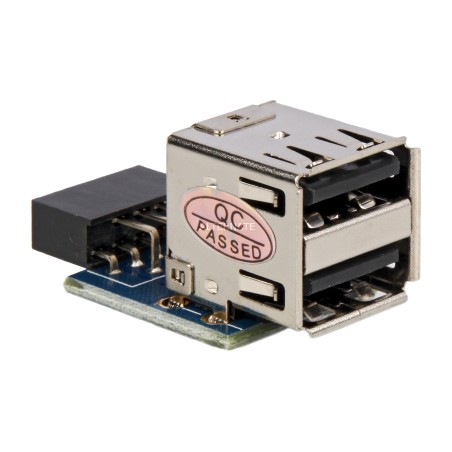 interner mainboard-header-adapter auf 2 usb-a-anschlüsse 9-pines 2.0 41825