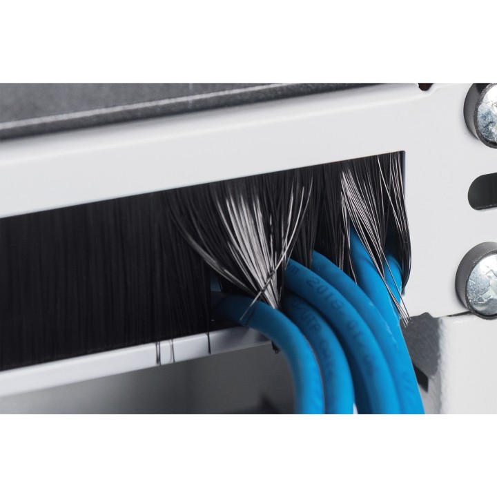 DIGITUS Panel pasacables con cepillo para armario rack 19"