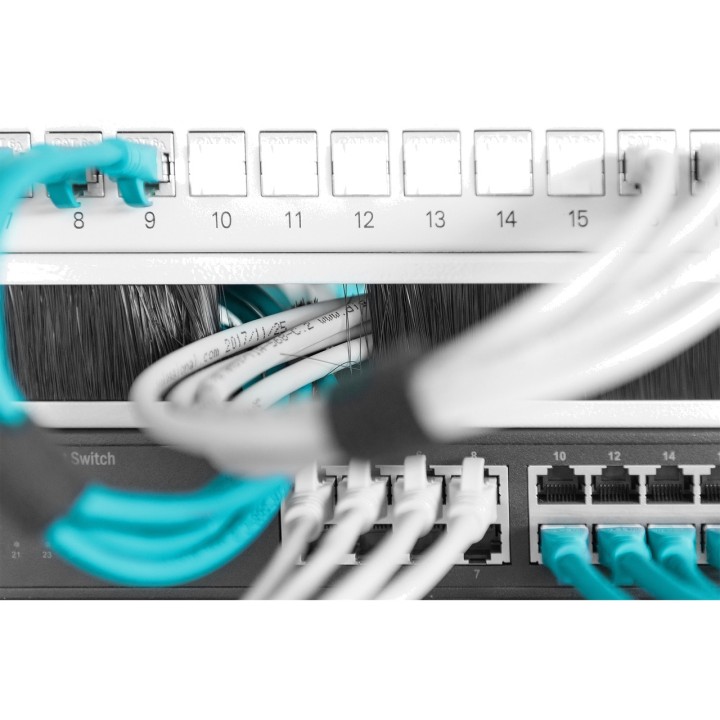 DIGITUS Panneau passe-câbles avec brosse pour armoire rack