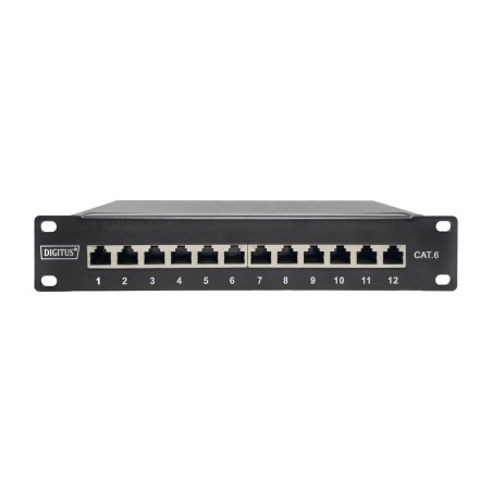 panel de parcheo apantallado cat6 10" 1u 12x rj45