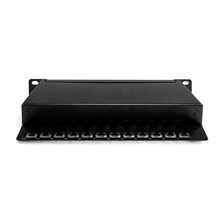 DIGITUS Shielded patch panel CAT6 10" 1U 12X RJ45 556896