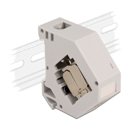 adaptador para carril din con módulo keystone rj45 cat6a stp lsa 86014