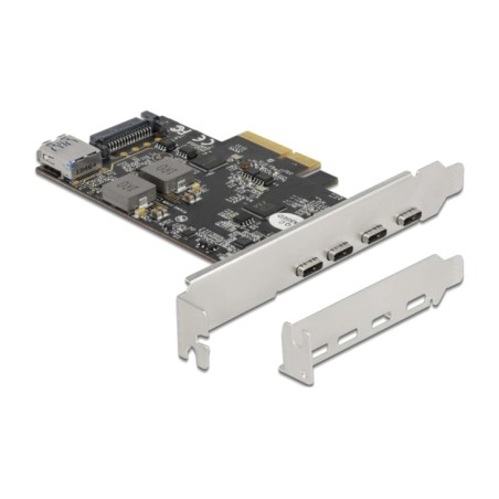 tarjeta pcie con 4 puertos usb-c de perfil bajo 3.2 gen 2 10gbps asm3142 x4 90059