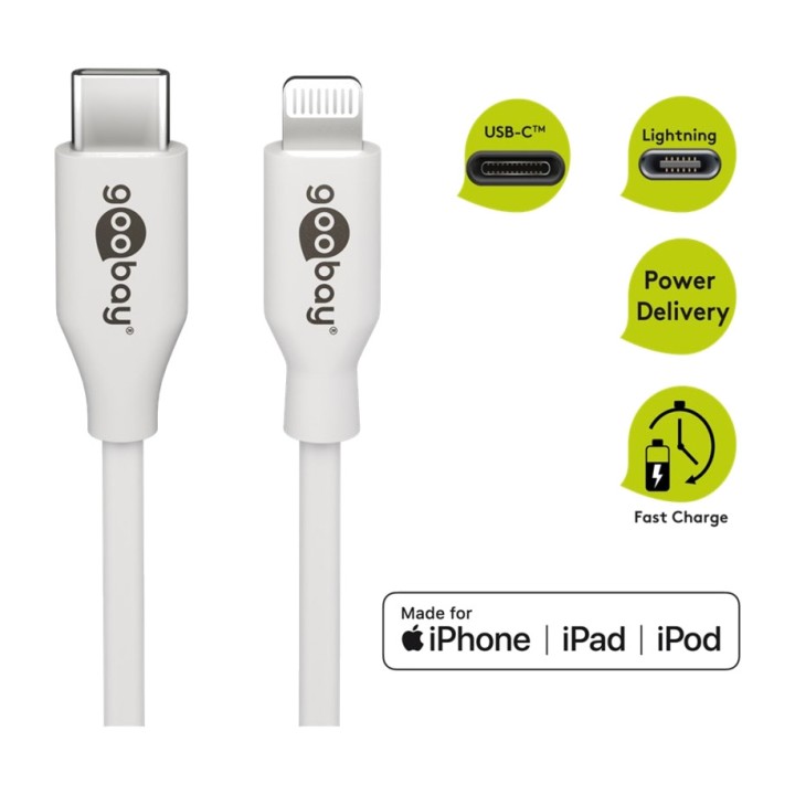 GOOBAY Cavo di ricarica rapida da USB-C a Lightning 87W