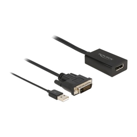 adaptador dvi-d macho a displayport hembra con alimentación usb dp 1.2 0,5m 63189