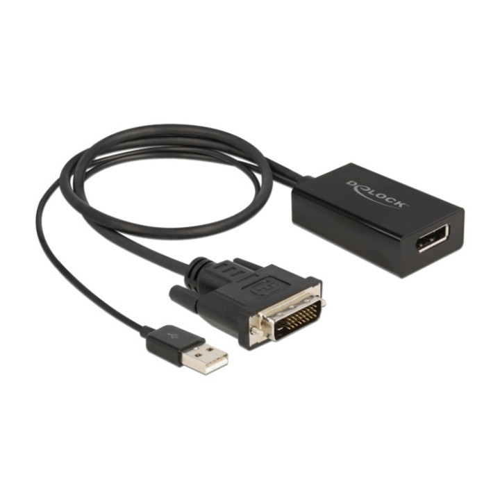 DELOCK Adaptador DVI-D macho a DisplayPort hembra con