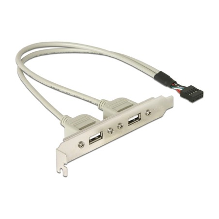 équerre de slot avec 2 ports usb-a pour connecteur interne 2.0 10pin 0,3m 71000