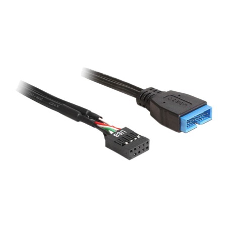 cable adaptador interno de cabezal usb para placa base 2.0 9pin a 3.0 19pin 0,45m
