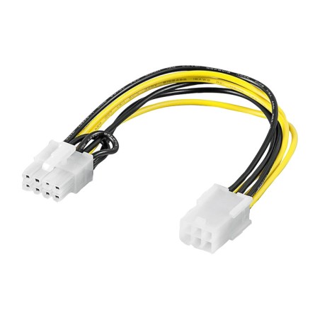 câble adaptateur d’alimentation pcie pour carte graphique 6p a 6+2p 0,2m 93635
