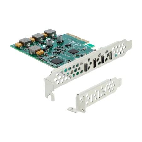 scheda controller pcie a basso profilo con 4 porte usb-c x4 10gbps asm3142 vl820 90935