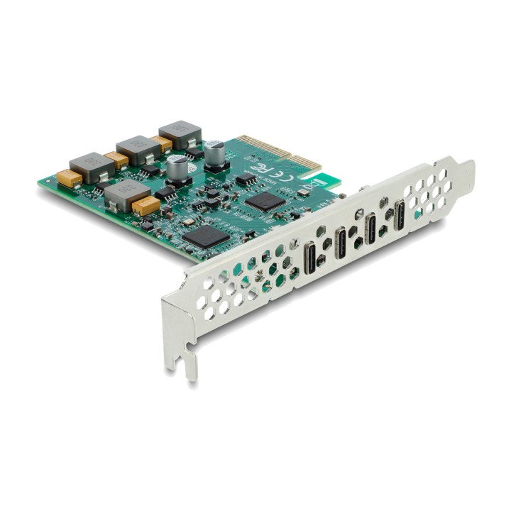 DELOCK Low-Profile-PCIe-Controllerkarte mit 4 USB-C-Ports X4