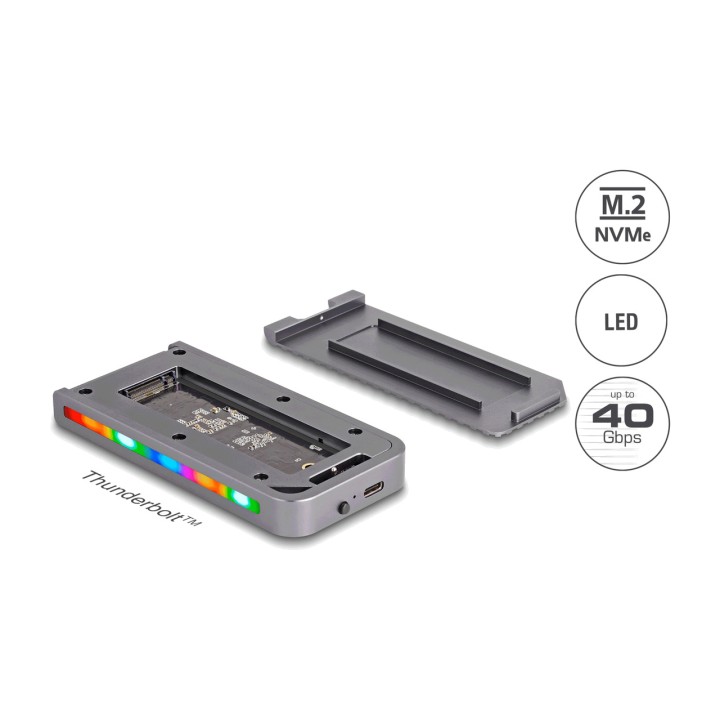 DELOCK Caja externa gaming para SSD M.2 NVMe USB4 40GBPS