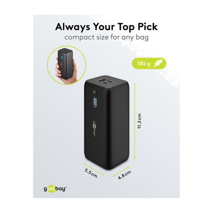 GOOBAY Batterie externe pour ordinateur portable PD 20000MAH