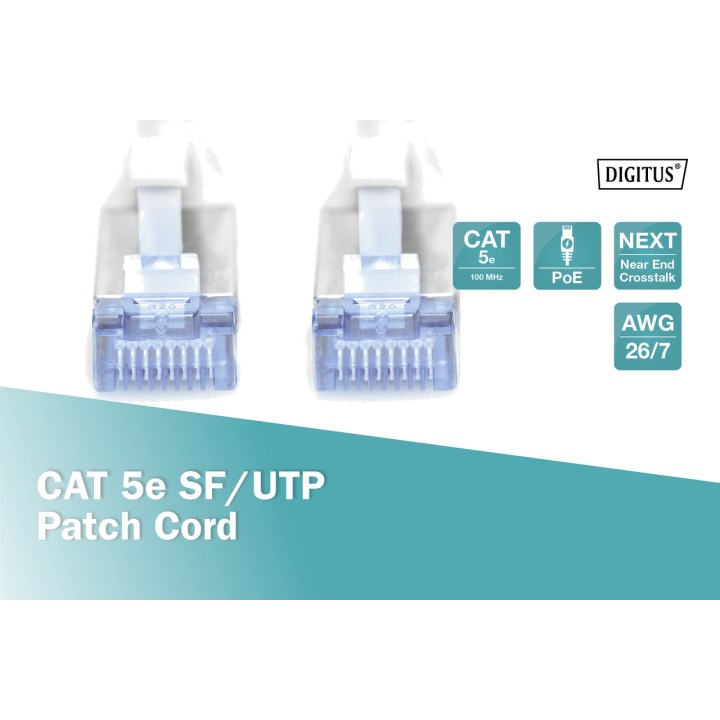 DIGITUS Ethernet-Netzwerk-Patchkabel CAT5E SF/UTP RJ45