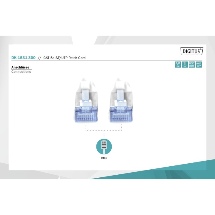 DIGITUS Cavo patch di rete Ethernet CAT5E SF/UTP RJ45