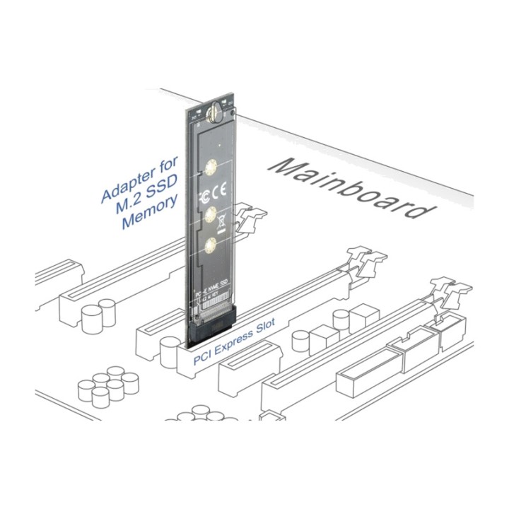 DELOCK Adaptateur PCIe vers emplacement M.2 pour SSD NVMe
