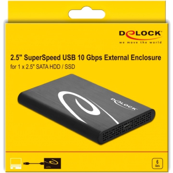 DELOCK Zewnętrzna puszka na dysk twardy lub SSD SATA 2,5"