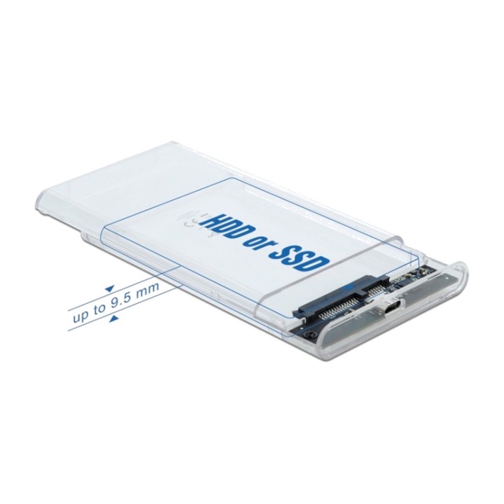 DELOCK Boîtier externe pour disque dur ou SSD SATA 2,5"