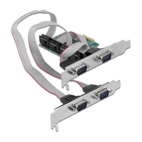 scheda pcie con porte seriali a basso profilo 4x rs-232 wch ch384l x1 90410