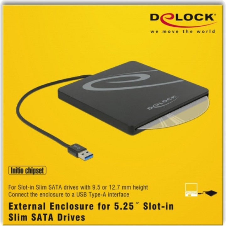 DELOCK Caja externa para grabadora óptica slim slot-in SATA