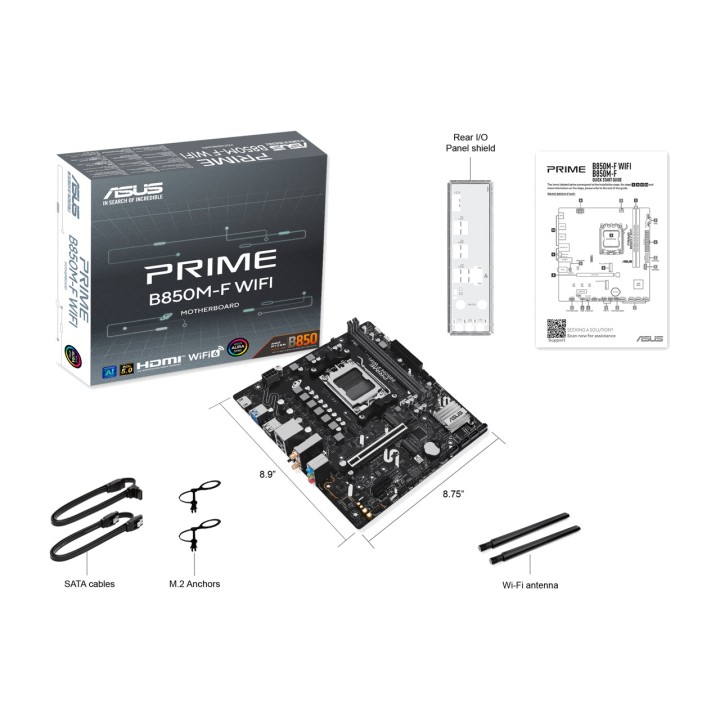 ASUS Scheda madre micro ATX per AMD PRIME B850M-F-WIFI AM5