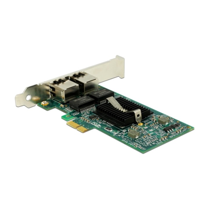 DELOCK Scheda di rete PCIe Gigabit 2X RJ45 INTEL 82576 X1