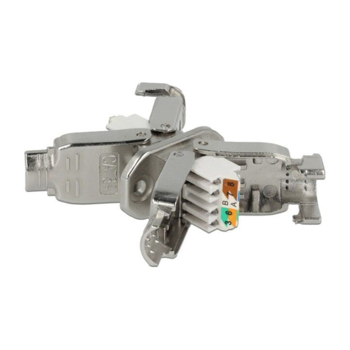 DELOCK Acoplador de cable red sin conectores LSA CAT6A STP