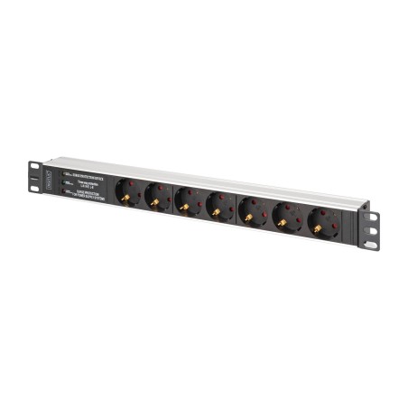 multiprise pdu avec filtre et protection contre les surtensions pour armoire rack 19" 1u 7-tomas-schuko