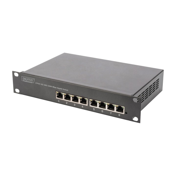 DIGITUS Kit armadio rack a parete con switch e pannello