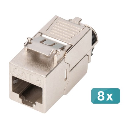 shielded tool-free keystone module cat8.1 rj45 8 uds