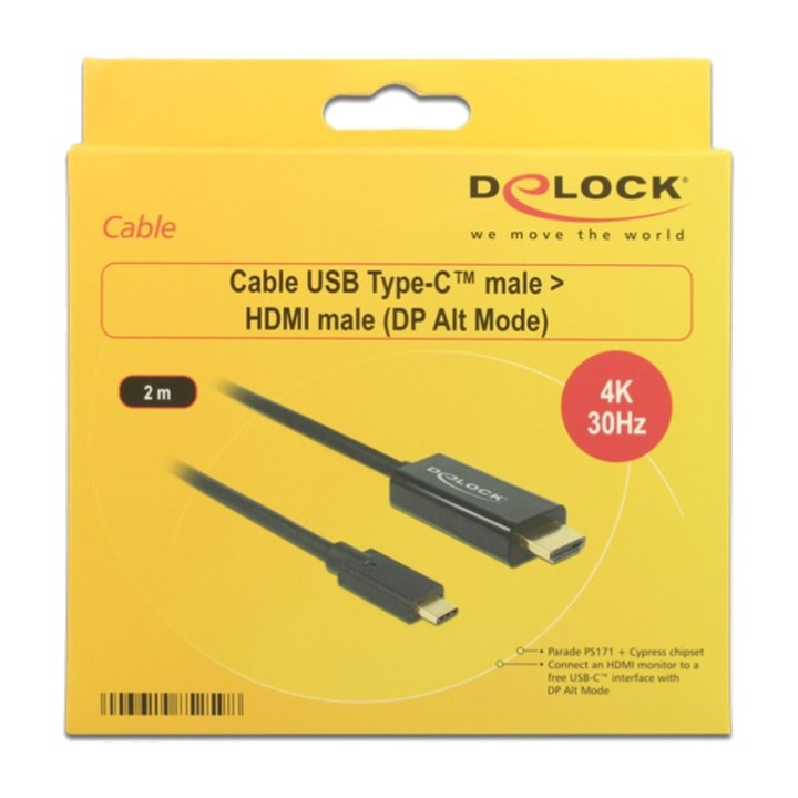 DELOCK Cable USB-C a HDMI HIGH SPEED DP-ALT