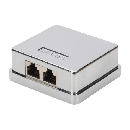 scatola di derivazione da superficie schermata a 2 porte cat6a rj45 lsa