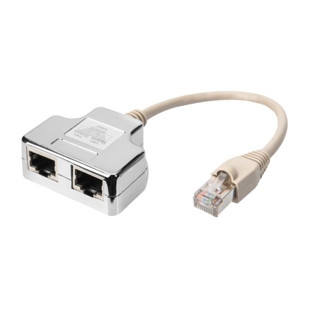 adaptador divisor en y para cable de red rj45 cat5e 0,19m