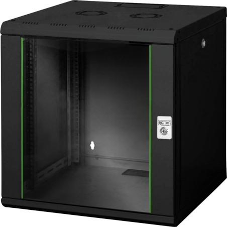 armoire rack murale avec porte en verre unique 19" 12u 600x600mm