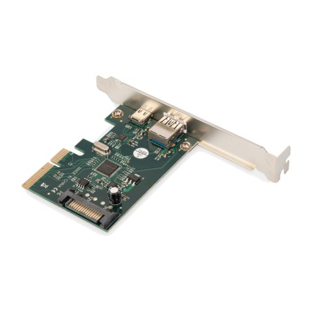 pcie-controllerkarte mit 2 usb-anschlüssen 3.2 gen2 10gbps 1xc+1xa