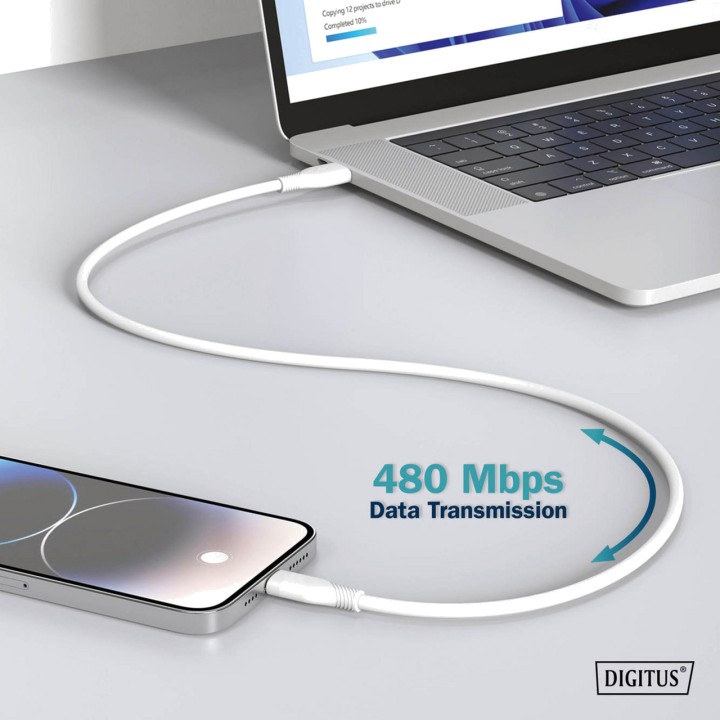 DIGITUS USB-C silicone cable C/C 2.0 PD 60W 100159496VAR