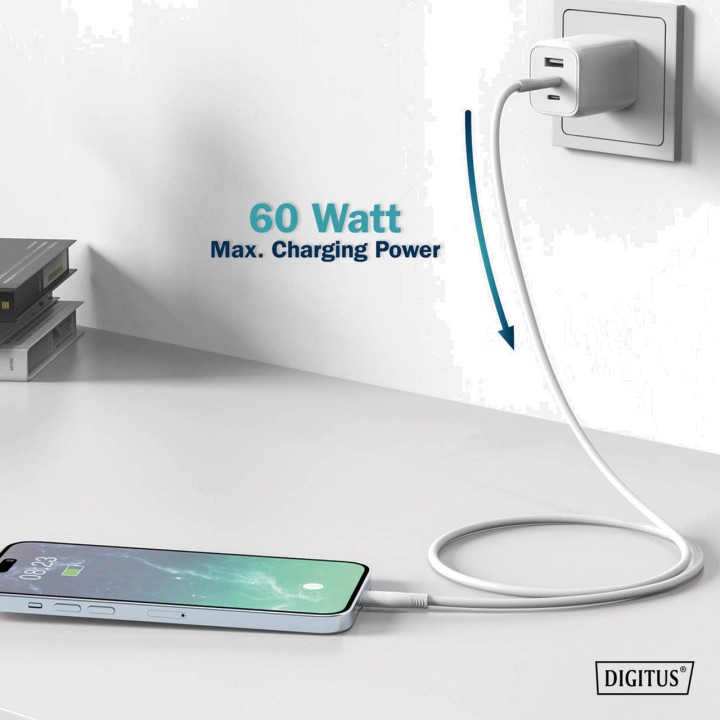 DIGITUS Cavo USB-C in silicone C/C 2.0 PD 60W 100159496VAR