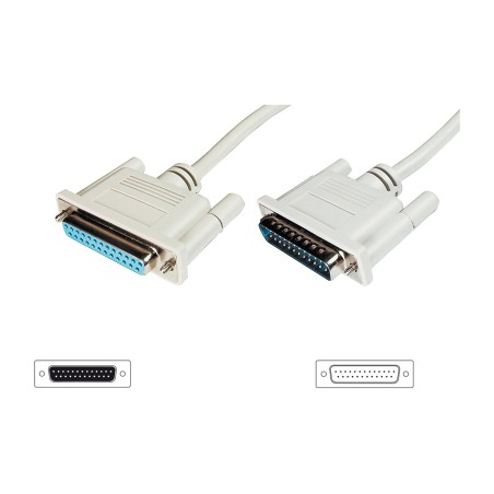 male-to-female serial extension cable d-sub25