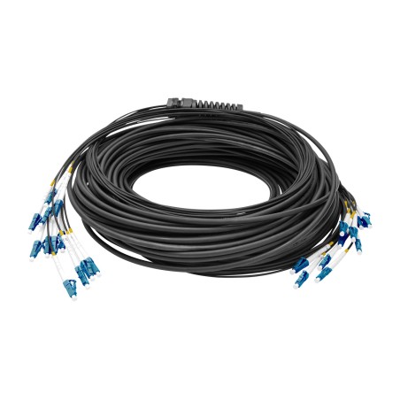 vorkonfektioniertes singlemode-duplex-lichtwellenleiterkabel breakout lc/upc os2 12f