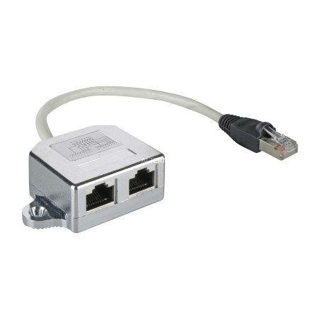 ethernet-netzwerkverteiler von einem stecker auf zwei buchsen rj45 cat5 0,15m