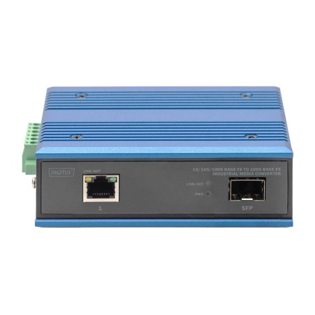 industrial copper-to-fiber media converter 10/100/1000base-tx a 1000base-fx sfp