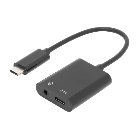 adaptador divisor de usb-c a jack 3,5 mm y carga pd 100w 0,2m