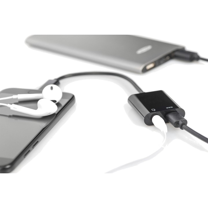 DIGITUS USB-C-Splitteradapter auf 3,5-mm-Klinke und