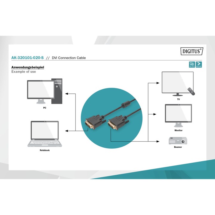 DIGITUS DVI-D connection cable DUAL-LINK 100159333VAR