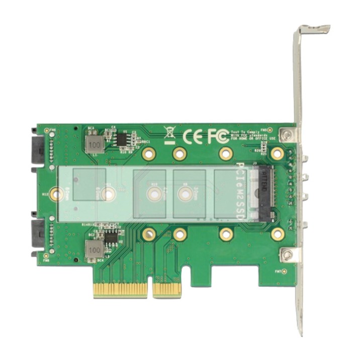 DELOCK Tarjeta PCIe para tres SSD M.2 NVMe y SATA X4 89518