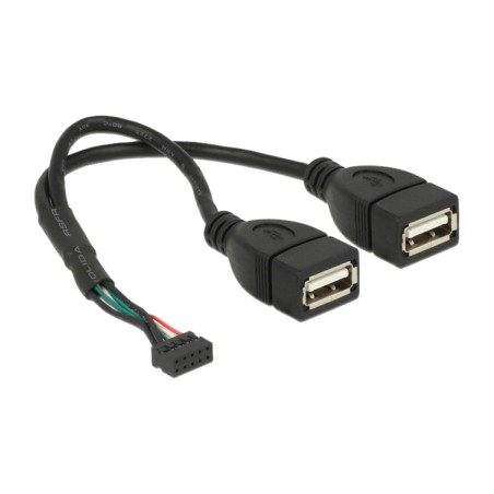 internes usb-header-y-kabel auf zwei typ-a-anschlüsse 2.0 10pin 0,2m