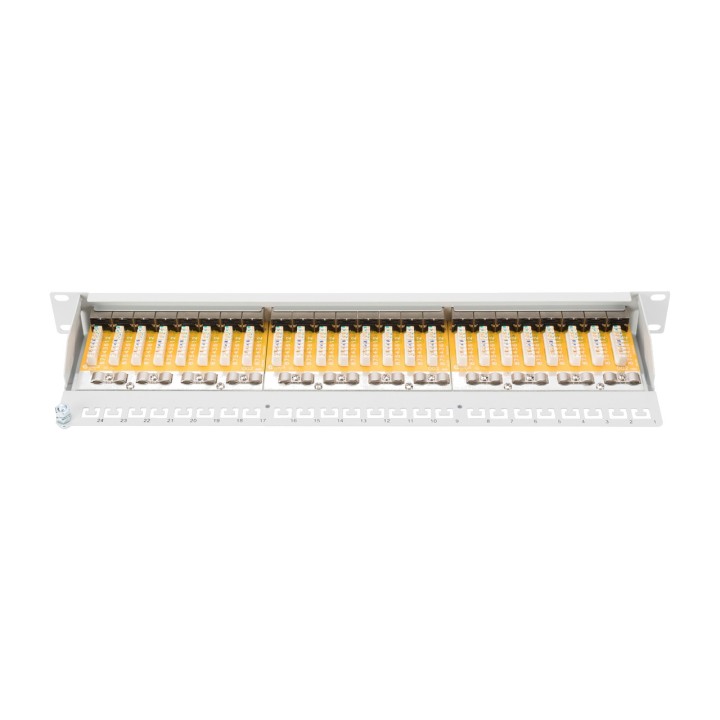 DIGITUS Panel de parcheo apantallado CAT6 19" 1U 24X RJ45
