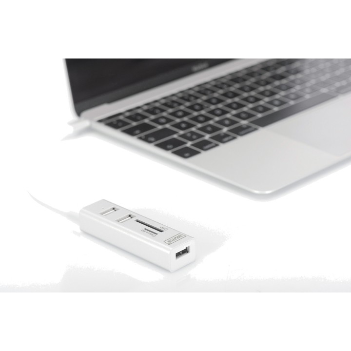 DIGITUS Hub USB-C 3 ports avec lecteur de cartes OTG 2.0